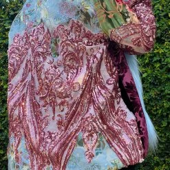 Disco Lemonade Lux X Disco: Rose Gold Paradise Hip Length Coat - Size M OUTERWEAR