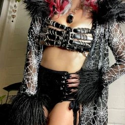 Disco Lemonade OUTERWEAR Lux X Disco: Fur Black Spider Duster