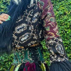 Disco Lemonade OUTERWEAR Lux X Disco: Black Moon Lilith Cropped Coat - Size M