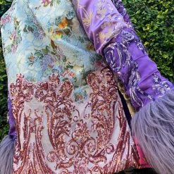 Disco Lemonade Lux X Disco: Watercolor Eyez Hip Length Coat - Size M