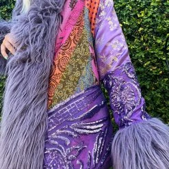 Disco Lemonade Lux X Disco: Watercolor Eyez Hip Length Coat - Size M