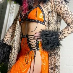 Disco Lemonade Lux X Disco: Fur Nude Spider Duster OUTERWEAR