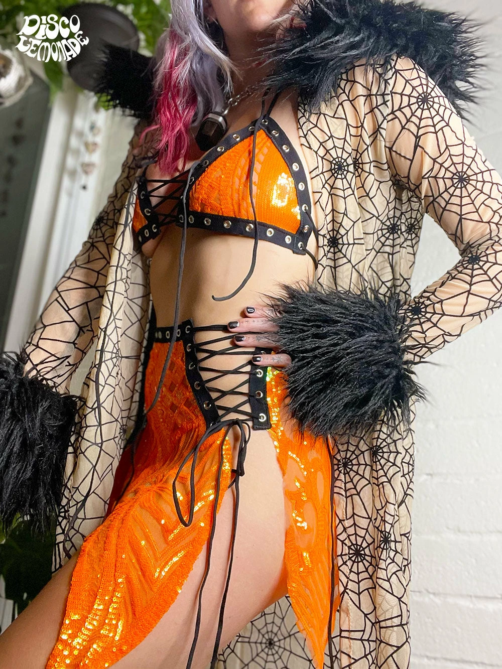 Disco Lemonade Lux X Disco: Fur Nude Spider Duster OUTERWEAR 2 Disco Lemonade Lux X Disco: Fur Nude Spider Duster OUTERWEAR