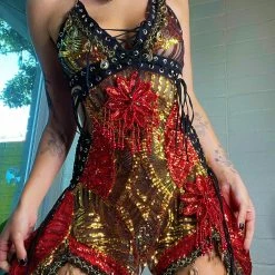 Disco Lemonade DISCO DRESSES Fire Queen - Size Large