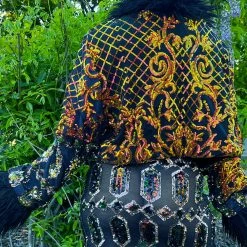 Disco Lemonade Lux X Disco: Ganja Sigil Cropped Coat - Size L