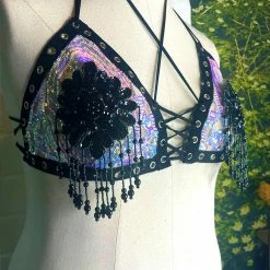 Disco Lemonade Ice On Nude Mesh Shimmy Top - 1 XXXL Available!