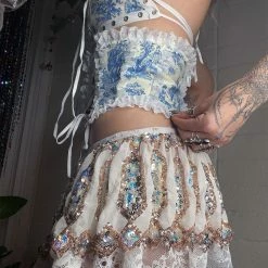 Disco Lemonade Lux X Disco: Angel Dust Skirt ONE OF A KIND