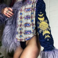 Disco Lemonade OUTERWEAR Lux X Disco: Mauve Moon Cropped Coat - Size XXL