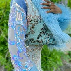 Disco Lemonade Lux X Disco: Milk Jade Cropped Coat - Size M