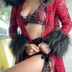 Disco Lemonade Lux X Disco: Fur Red Spider Duster OUTERWEAR