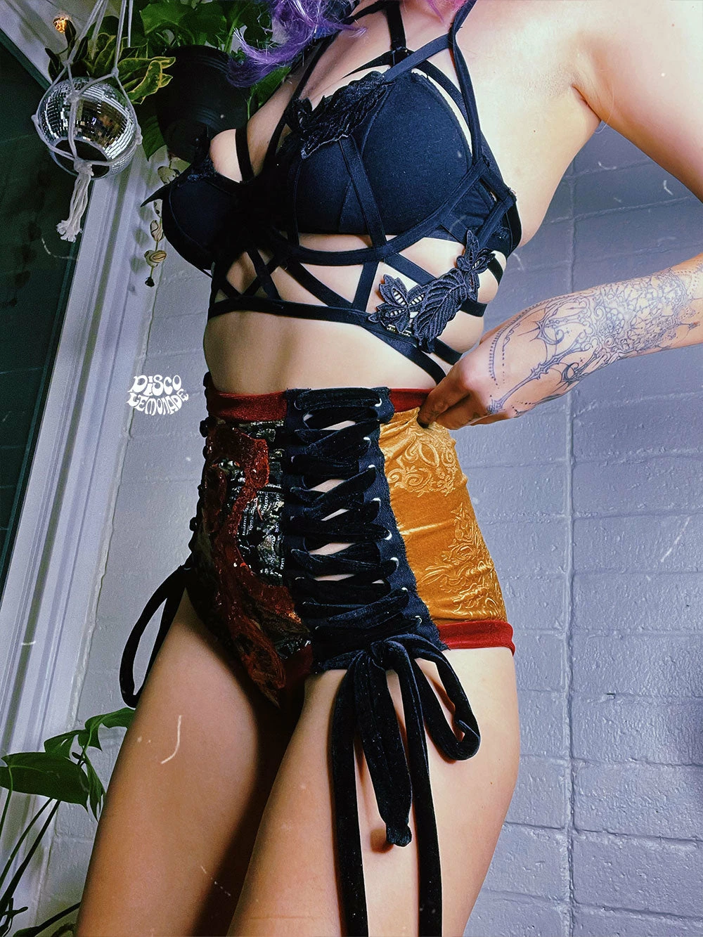 Disco Lemonade Lux X Disco: Serpent Fire Shorts - Size Small 2 Disco Lemonade Lux X Disco: Serpent Fire Shorts - Size Small